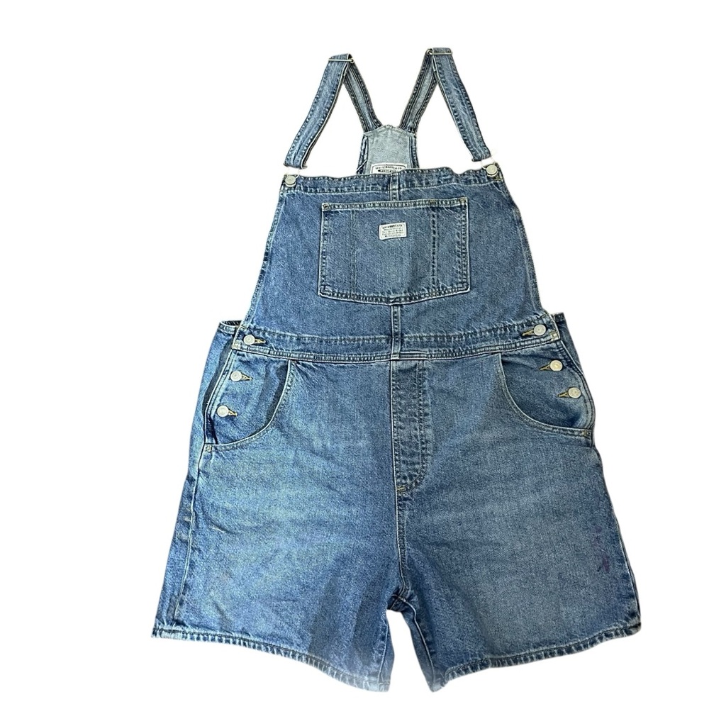 Levi’s Blue Denim Shortalls Medium Wash size XL